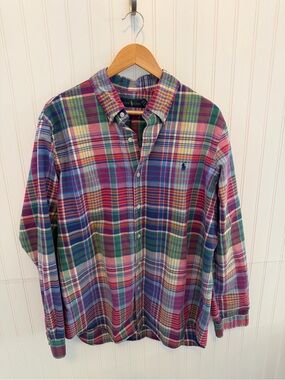 Ralph Lauren Multicolor Plaid Button-Down Shirt - Blue, Green, Pink